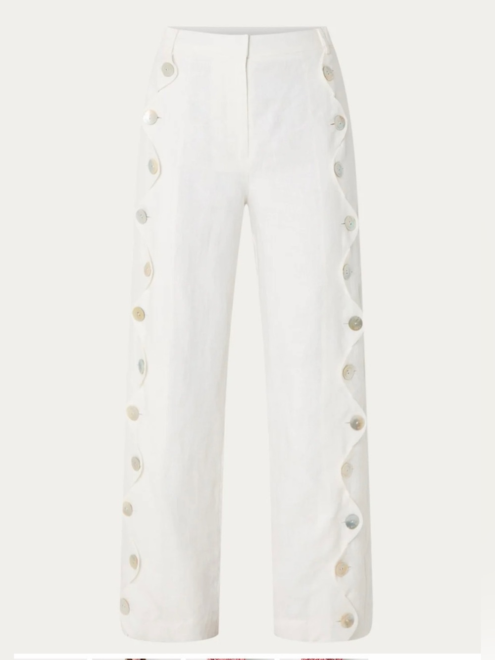 FARM Rio Wide Leg Linen Button Pants | M